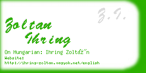 zoltan ihring business card